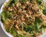 Cara Membuat Spaghetti Alfredo with Shrimp and Broccoly 4