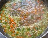 A picture of step 2 of Chicken Manchow Soup.