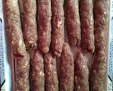 A picture of step 1 of Seakh kabab handi/dumpukh kabab.