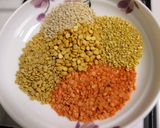 A picture of step 1 of Mixed Dal & Palak Cheela.