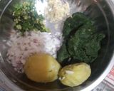 A picture of step 2 of Bathua Tikki.