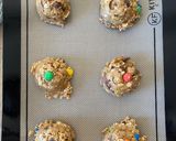 A picture of step 6 of M&Ms chocolate cookies.