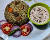 A picture of step 5 of Pudina rice.