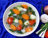 A picture of step 5 of Chamthong (Manipuri Seasonal Vegetable Stew).