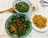 Hình bước làm 3 của món Mề tim gà xào gừng cay