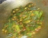 A picture of step 4 of Achari Bhindi.