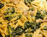A picture of step 6 of Creamy Pumpkin 🎃, Sausage and Kale 🥬 Pasta 🍝.