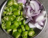 A picture of step 1 of Onion Chilli Pakoda.