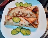 A picture of step 3 of Chicken Ball n sausage Pita roll.