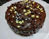 A picture of step 10 of Eggless Wheat flour Dark Chocolate Cake.
