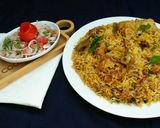 A picture of step 8 of Chicken Biryani😋💛🍲.