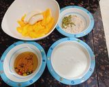A picture of step 1 of Mango Banana smoothie.
