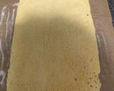 A picture of step 4 of Lemon curd Swiss roll.