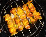 A picture of step 3 of Paneer and mushroom tikka.