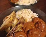 Foto del paso 7 de la receta: Albóndigas de carne en salsa de tomate 🍅🥦 papas rústicas y arroz con brócoli🍲