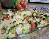 A picture of step 6 of Pizza pasta.