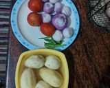 A picture of step 1 of Aloo Pyaz ki Sabzi.