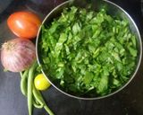 A picture of step 1 of Palak sabji/ Spinach sabji.