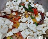 A picture of step 4 of Raw Banana and Bell Pepper Poriyal.