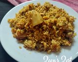 A picture of step 5 of Hyderabadi Lamb Tahari with Matta Rice.
