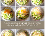 Foto del paso 2 de la receta: Rapidísimo arroz con revuelto de zapallitos (zucchinis) Fácil, SÚPER ECONÓMICO y en 30 minutos!