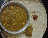 A picture of step 3 of Rustic Bathua Saag with sorghum bhakri.