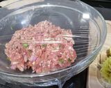 A picture of step 3 of Spicy lamb meatballs with a tangy yoghurt sauce.