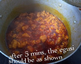 A picture of step 4 of Pounded Yam and Egusi Soup with Bitterleaf.