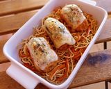 Foto del paso 11 de la receta: Pollo a la parmesana con noodles