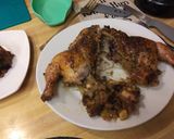 A picture of step 13 of Rock Cornish Game Hen stuffed and glazed.