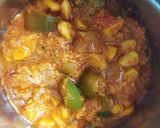 A picture of step 5 of Corn capsicum masala.