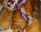 รูปขั้นตอนการทำที่ 5 ของ ปอเปี๊ยะมันม่วงเผือก | Crispy Purple Sweet Potato and Taro Spring Rolls