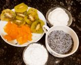 A picture of step 1 of Orange Kiwi Smoothie.