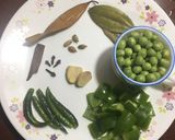 A picture of step 1 of Green Peas Capsicum Pulao.