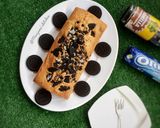 A picture of step 9 of Oreo vanillah cake loaf.