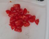 A picture of step 3 of My peppered Bacon, tomato and Cheese dip.