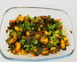 A picture of step 8 of Kela Methi Nu Shak.