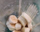 A picture of step 1 of Chocolate Banana thick smoothie.