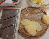 A picture of step 1 of Domino potatoes with a twist.