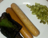 Foto del paso 4 de la receta: Puré con salchichas de soja y crunchy de pepinillos(vegano)