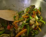A picture of step 2 of Banh Xeo.
