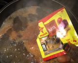 A picture of step 4 of Ogbono soup with white amala.