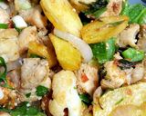 A picture of step 1 of Potatoes/Chicken Veggies Stir fry.