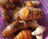 A picture of step 1 of Raw turmeric sabji.