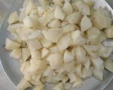 A picture of step 1 of Masala aloo / spicy potato.