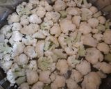A picture of step 1 of Aachari aalu ghobi.