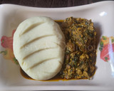 A picture of step 9 of Pounded Yam and Egusi Soup with Bitterleaf.