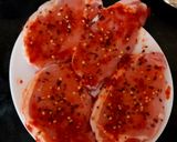 A picture of step 1 of My Marinated Chilli pork loin steaks with Red Pepper.#Mainmeal.