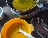 A picture of step 3 of Mango malpua with fresh cream.