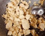 A picture of step 2 of Coconut Mava Burfi.